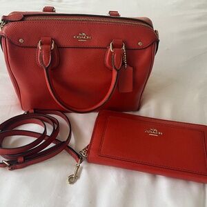 Coach Bag + Wallet Red